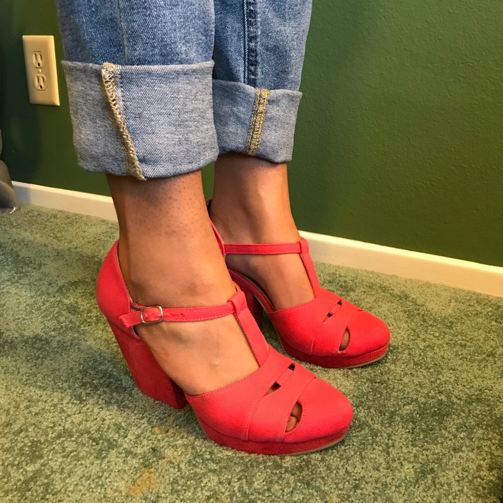 Vibrant Coral Heels